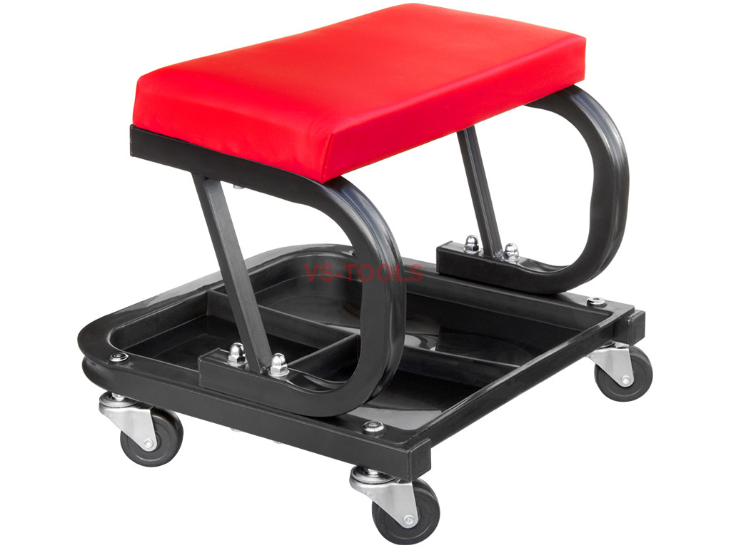 Rolling Creeper Garage Shop Red Padded Seat Mechanic Stool